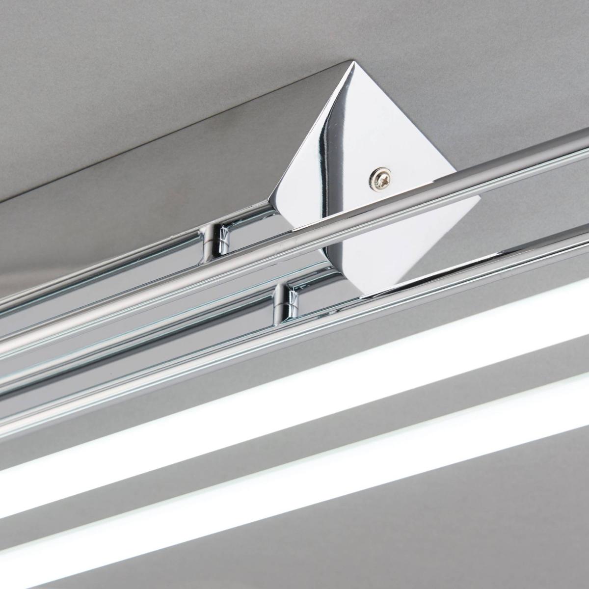 Harper LED 2 Light Flush Ceiling Light Chrome & Opal Glass Large – image 5