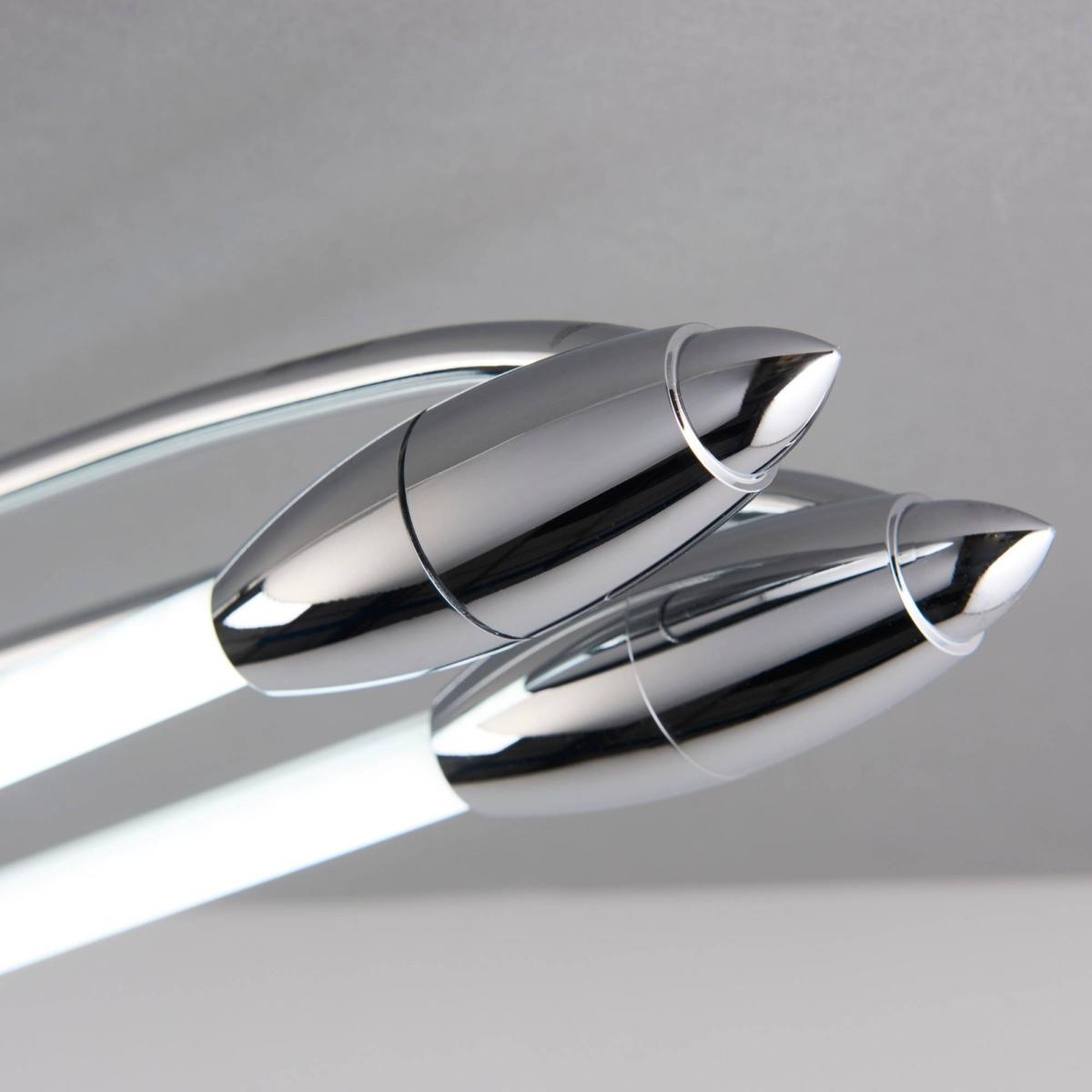 Harper LED 2 Light Flush Ceiling Light Chrome & Opal Glass Large – image 7