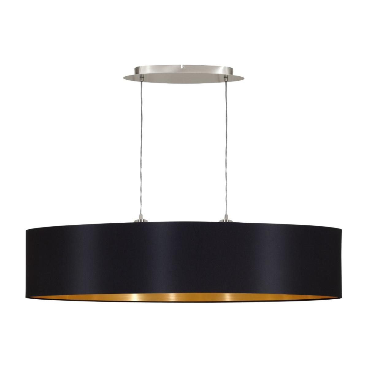 Maserlo 2 Light Black and Gold Ceiling Pendant