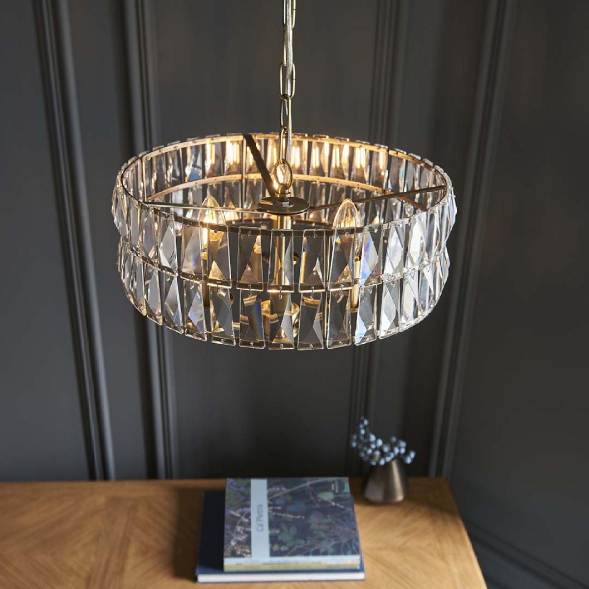 Clifton 3-Light Antique Brass Small Pendant – image 4