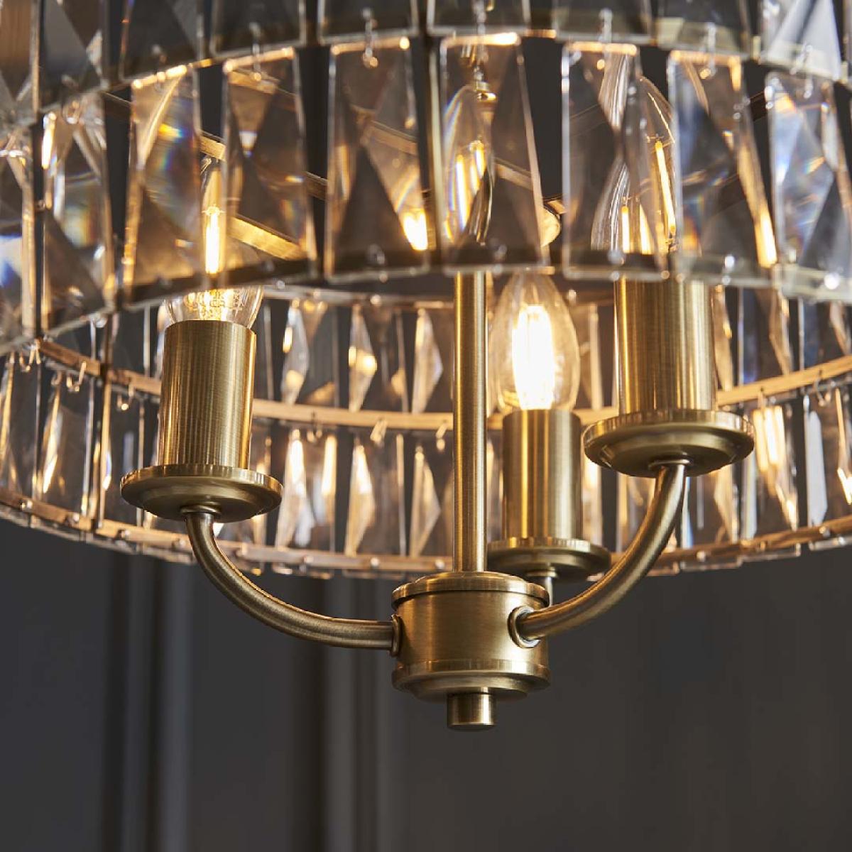 Clifton 3-Light Antique Brass Small Pendant – image 6