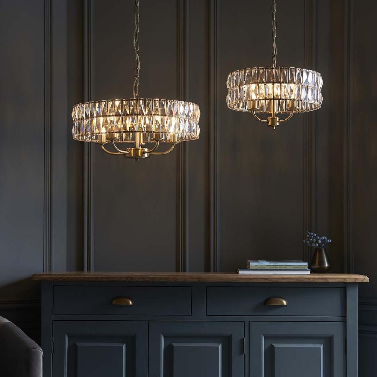 Clifton 3-Light Antique Brass Small Pendant – image 8