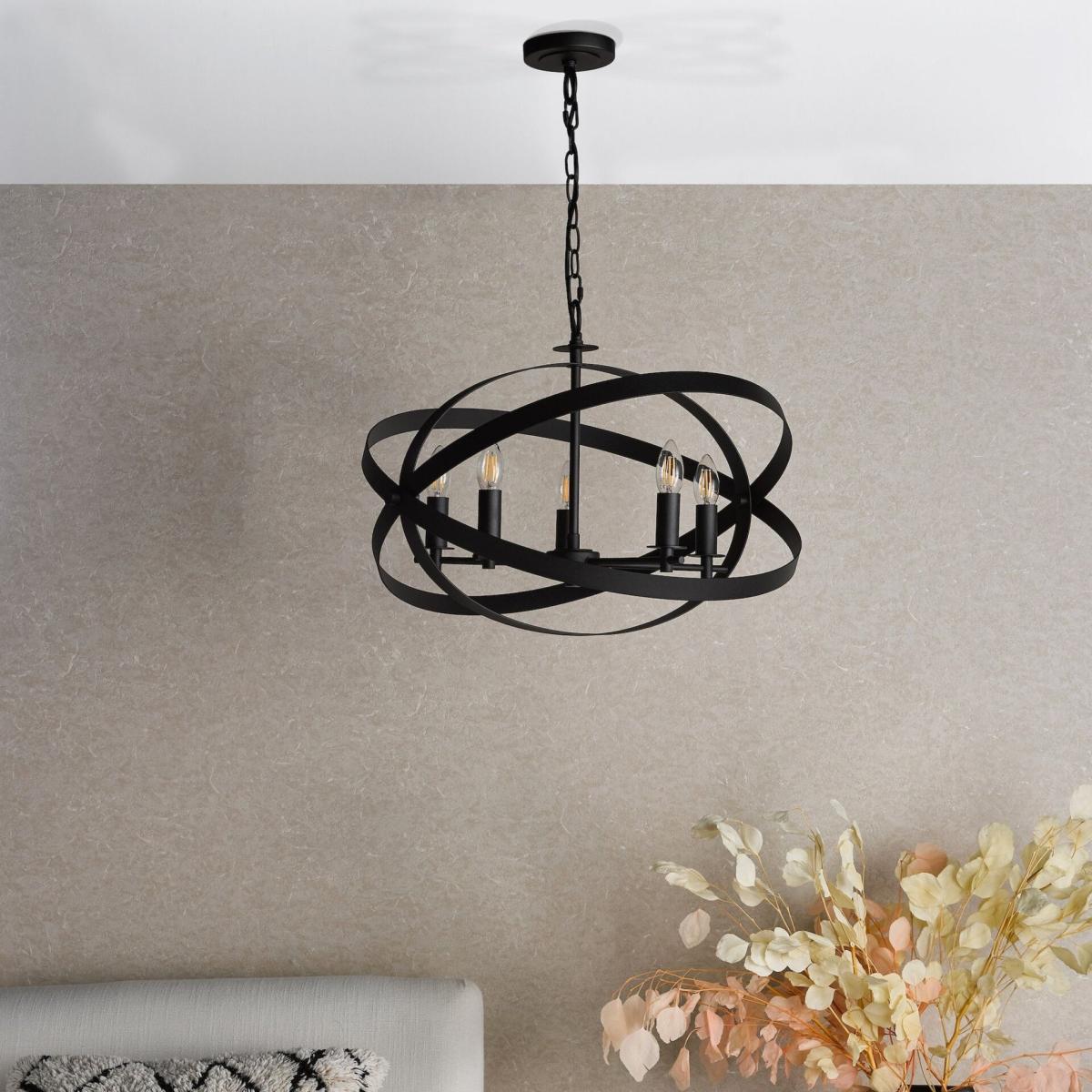 Nitya 5 Light Matte Black Pendant Ceiling Light – image 2