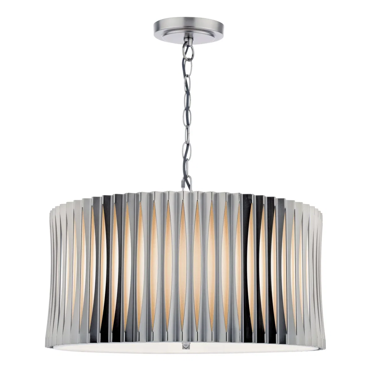 Netra 3 Light Satin Bronze & Ivory Pendant – image 3
