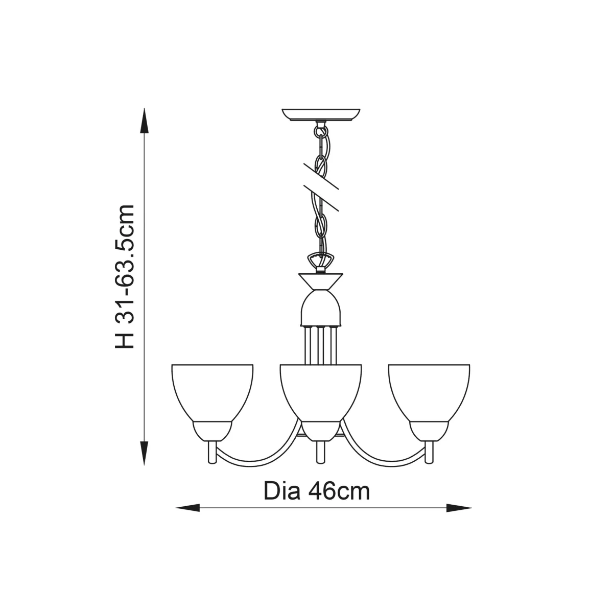 Alton 3 Light Pendant Antique Brass – image 9