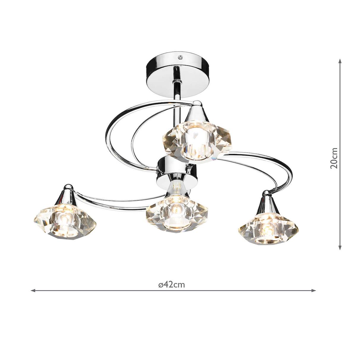 Luther 4 Light Semi-Flush Silver Ceiling Light – image 5