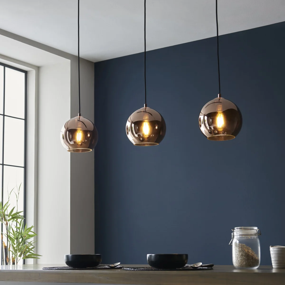 Boli 3 Light Linear Pendant Copper Black – image 2