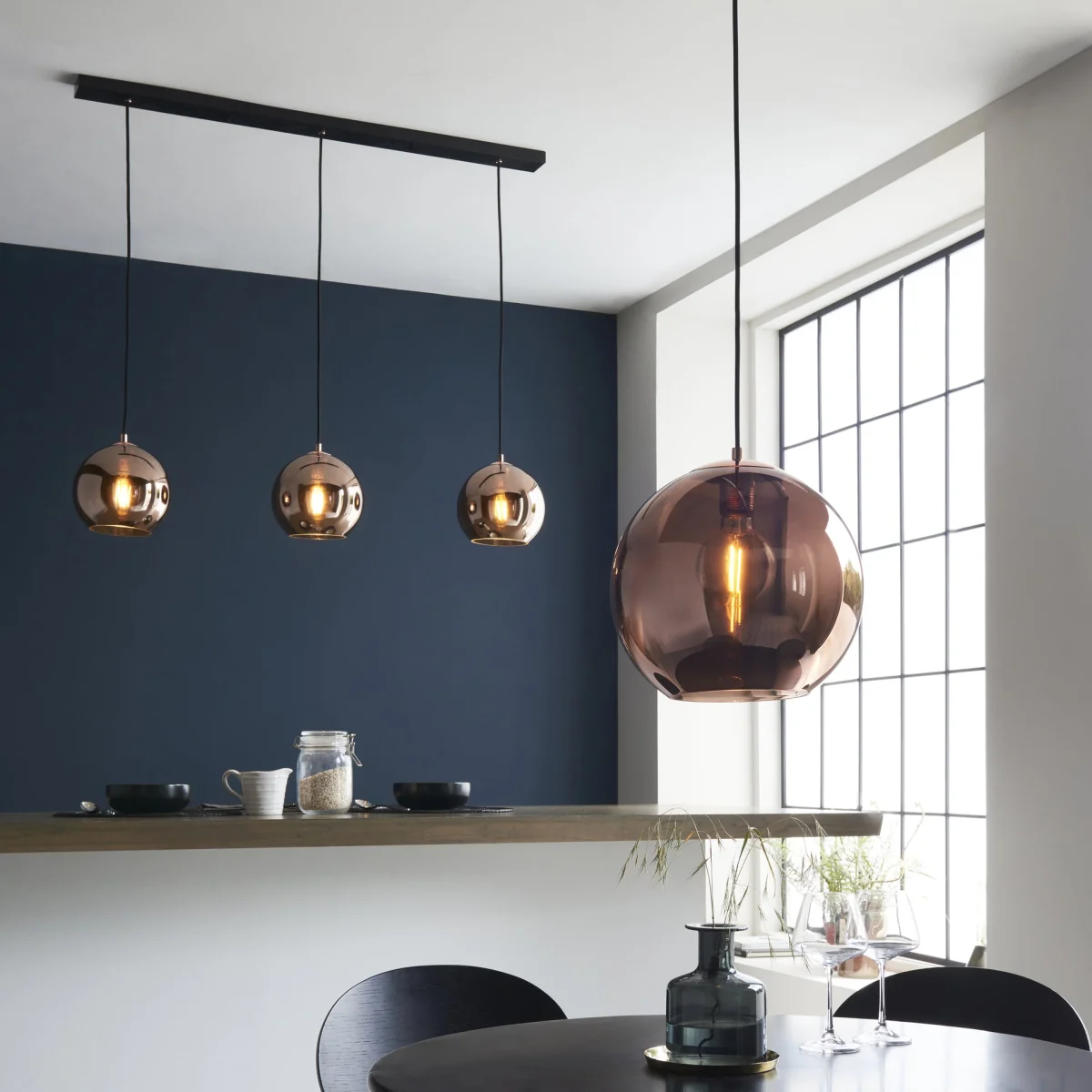 Boli 3 Light Linear Pendant Copper Black – image 4