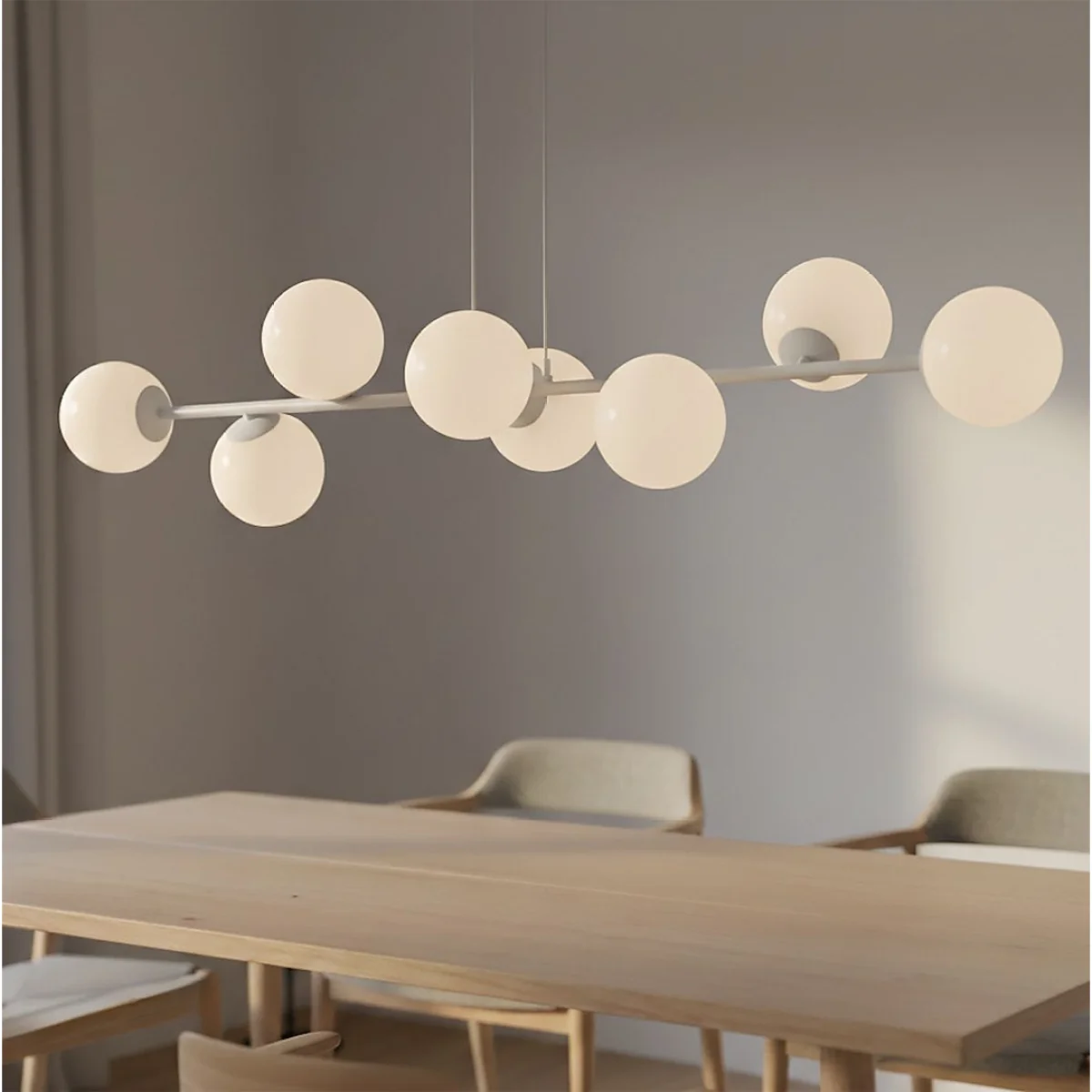 Magnus 8 Light Pendant Grey & Opal – image 2