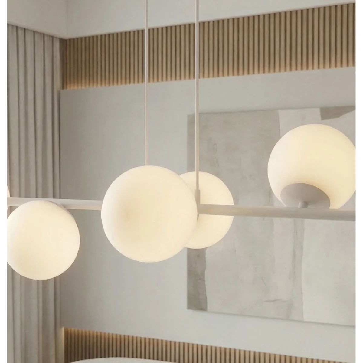 Magnus 8 Light Pendant Grey & Opal – image 3