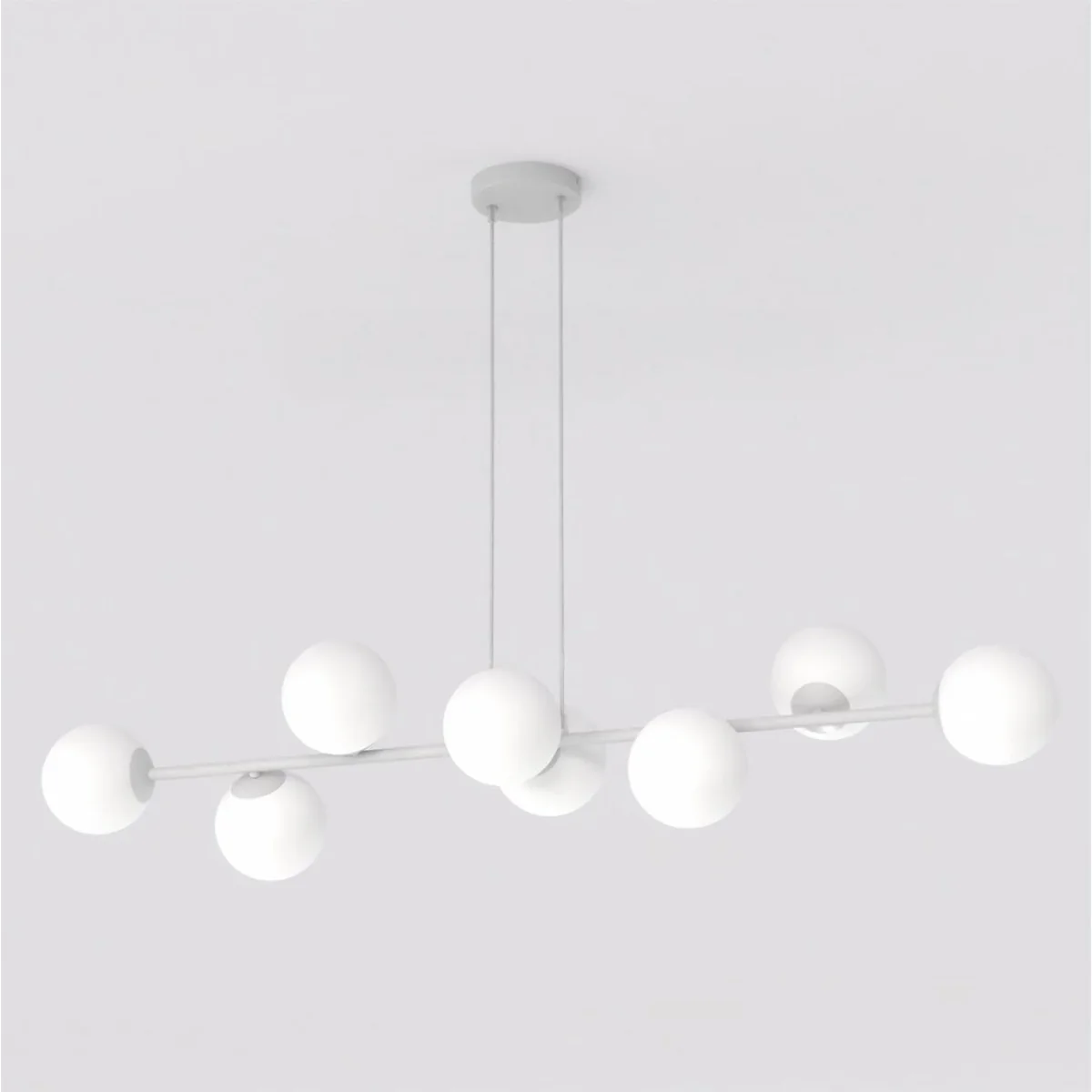 Magnus 8 Light Pendant Grey & Opal – image 4