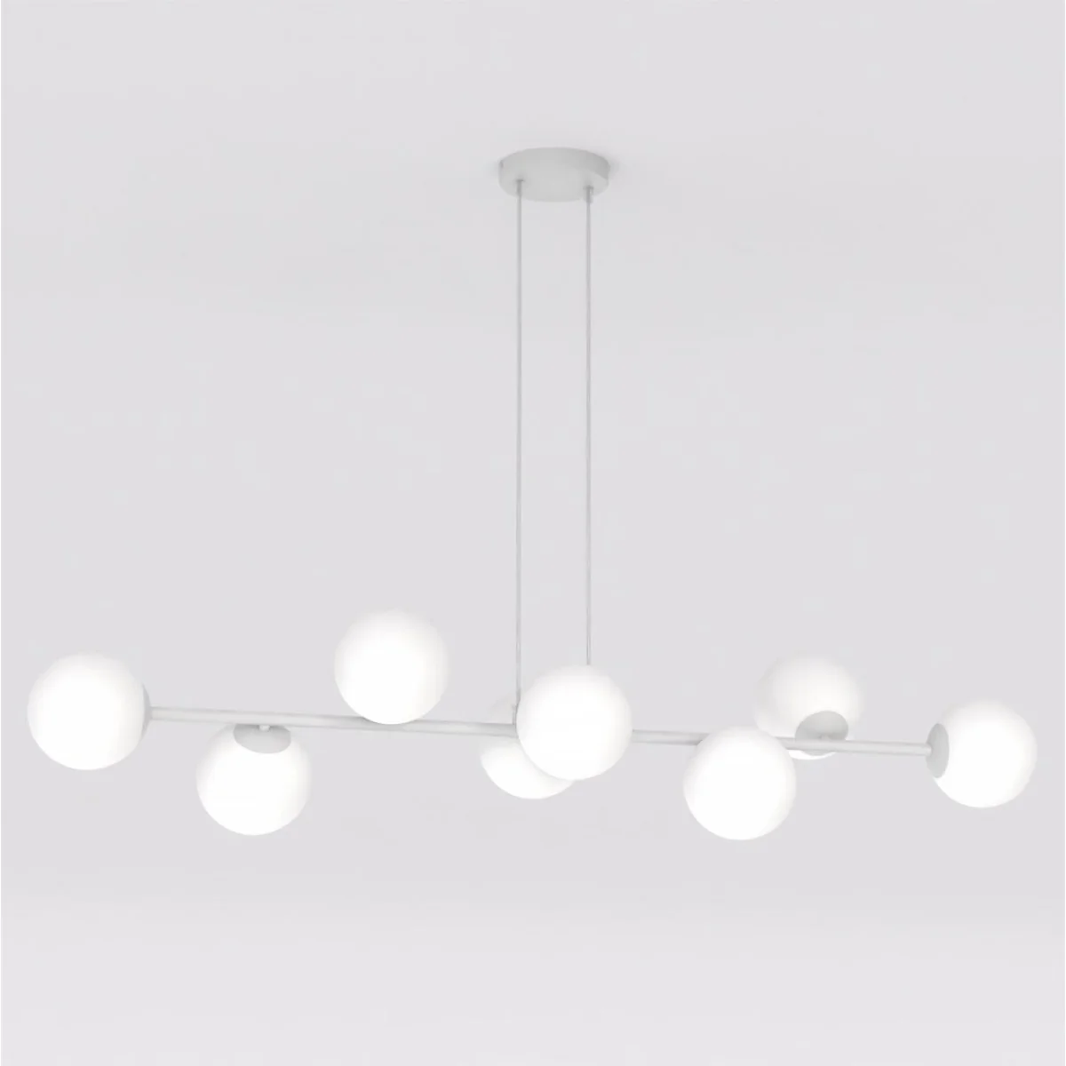 Magnus 8 Light Pendant Grey & Opal – image 5