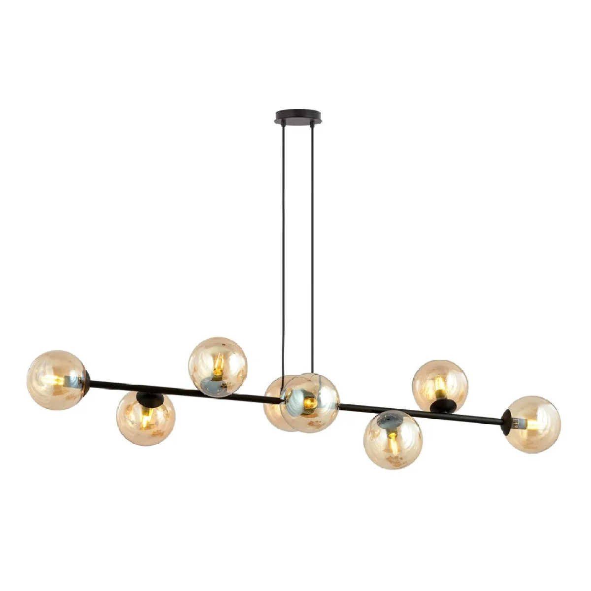Rossi 8 Light Pendant Black & Amber – image 2