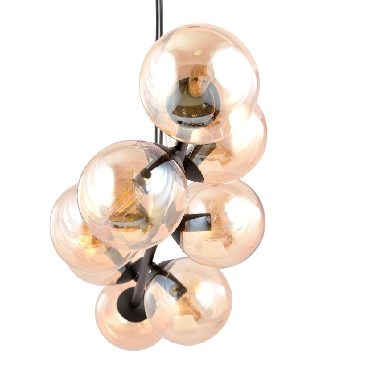 Rossi 8 Light Pendant Black & Amber – image 3