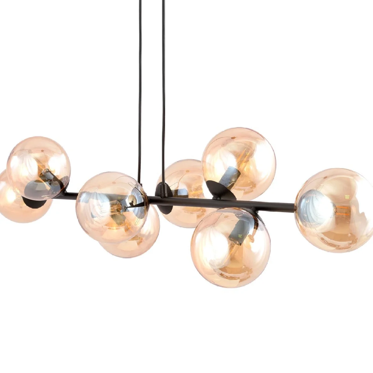 Rossi 8 Light Pendant Black & Amber – image 4