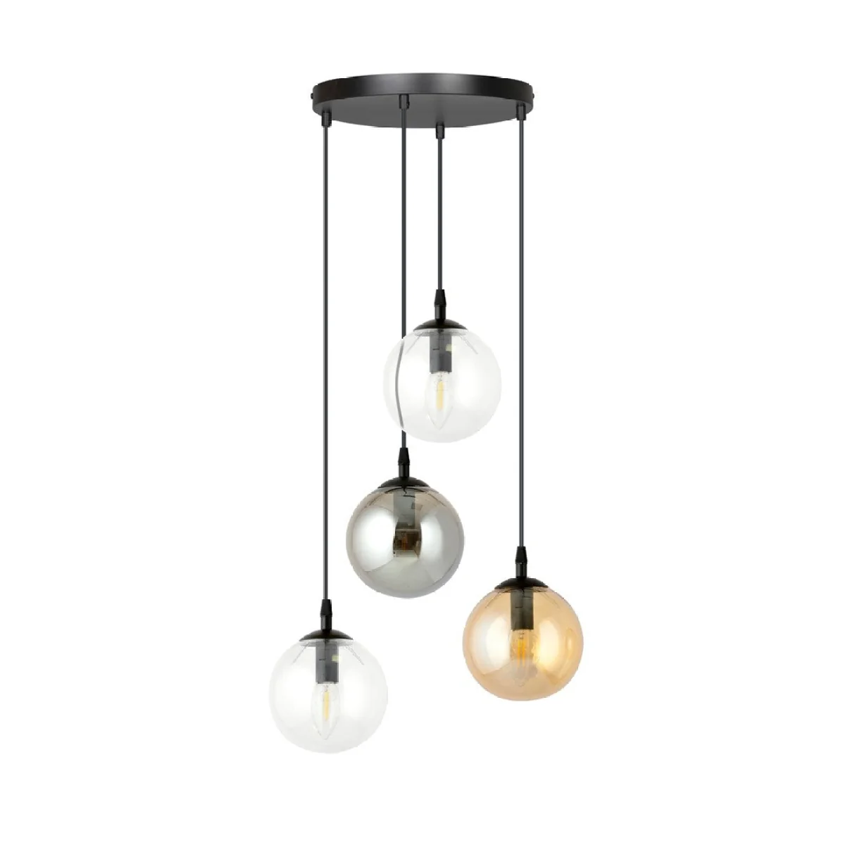Cosmo 4 Light Pendant Black, Graphite & Amber – image 3