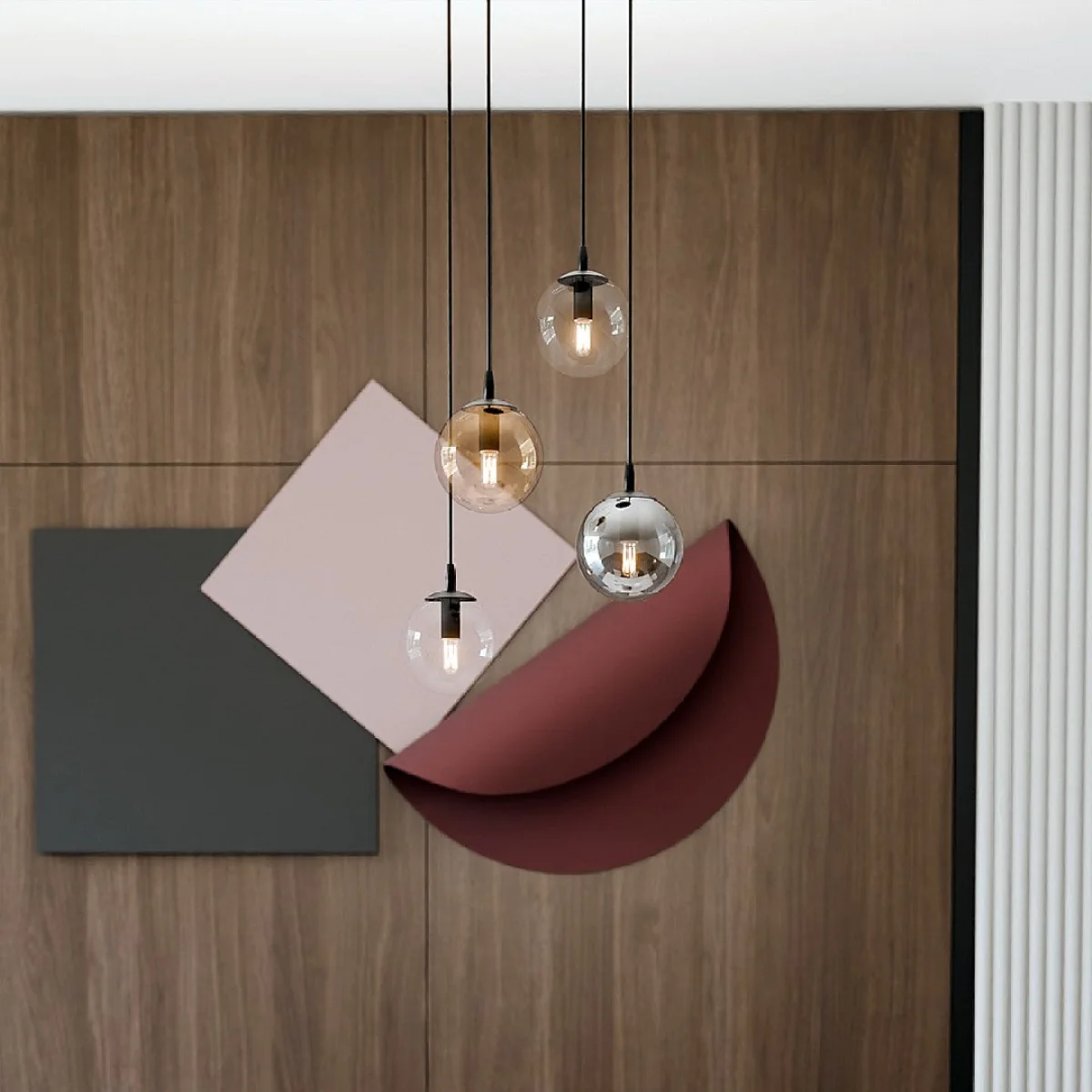 Cosmo 4 Light Pendant Black, Graphite & Amber – image 6