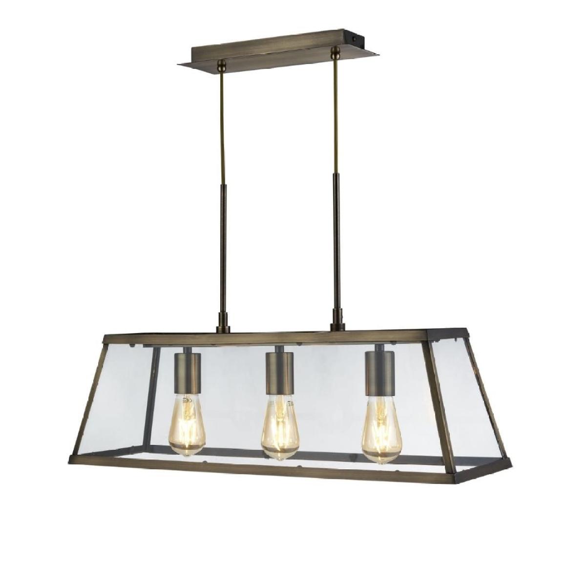 Voyager 3 Light Antique Brass Flush or Pendant Ceiling Light – image 3