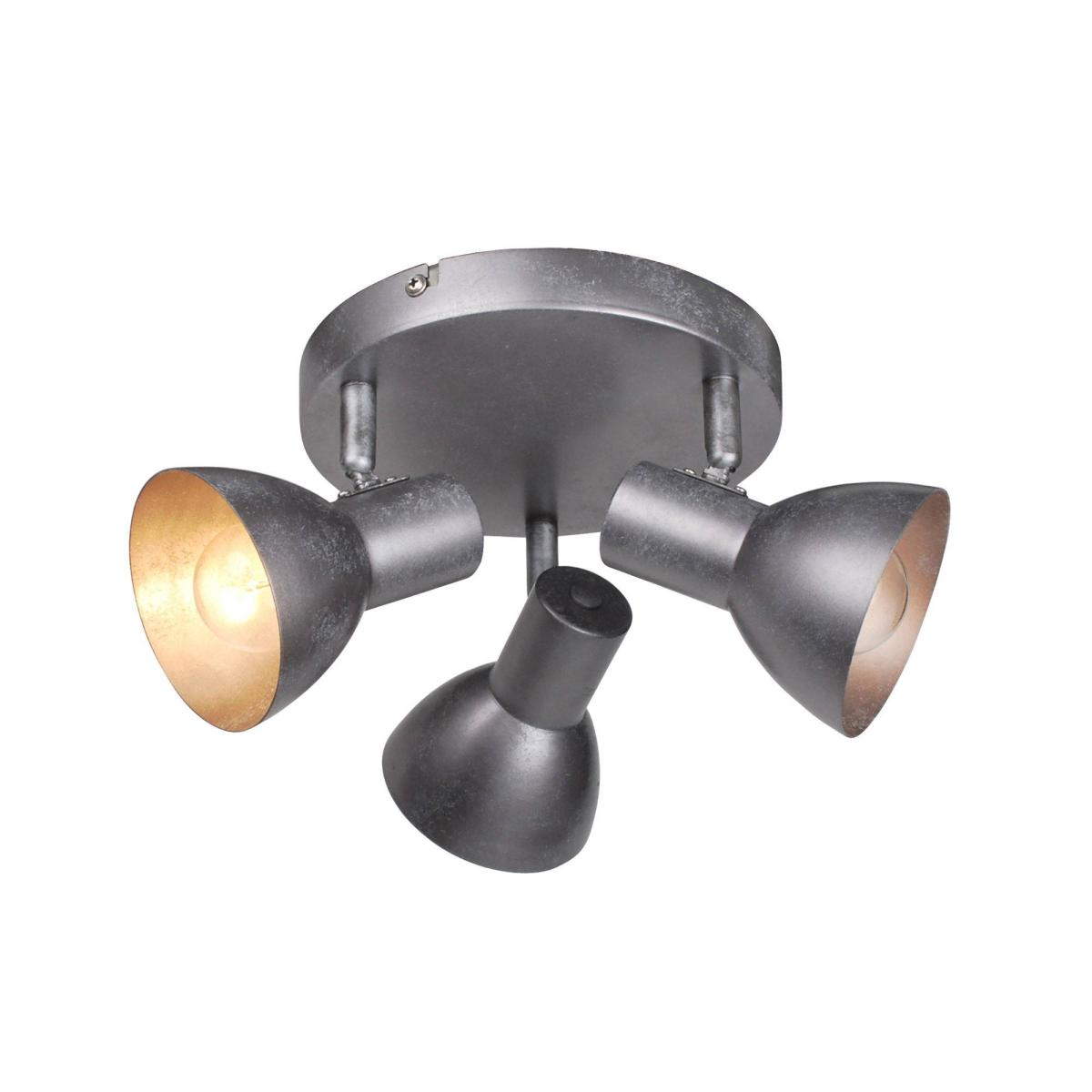 Idris Brushed Pewter 3 Light Spotlight Ceiling Plate – image 2