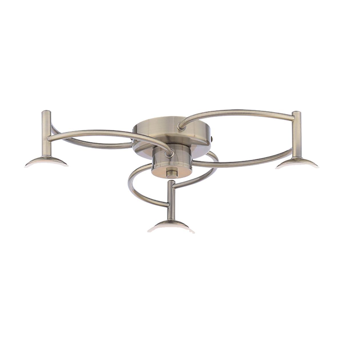 Rosa 3-Light Antique Brass Semi-Flush Ceiling Light