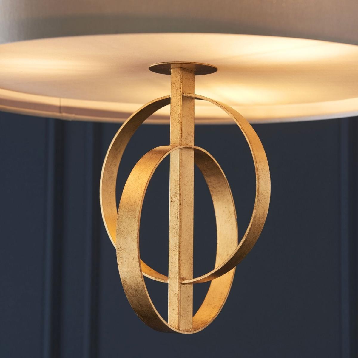 Serenity 3 Light Antique Gold & Mink Pendant Ceiling Light – image 6