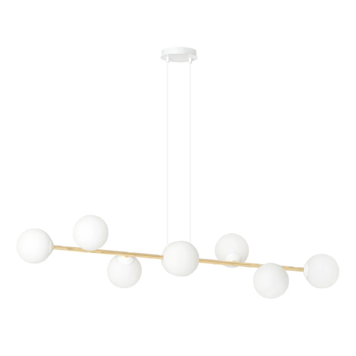 Gravity 8 Light Linear Pendant White & Gold – image 7