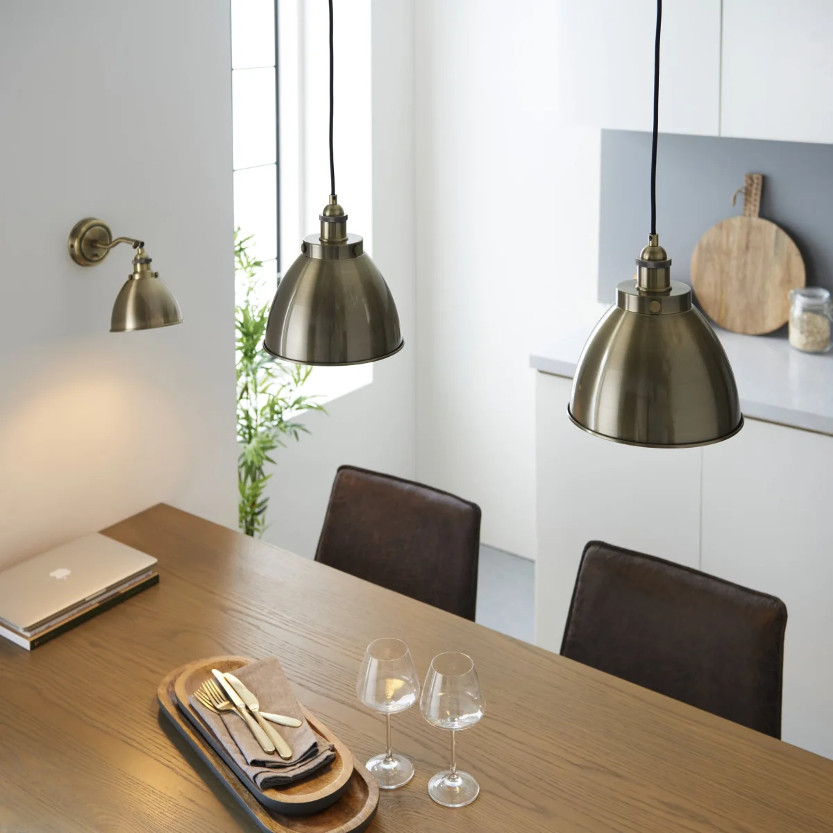 Franklin Small Pendant Antique Brass – image 5
