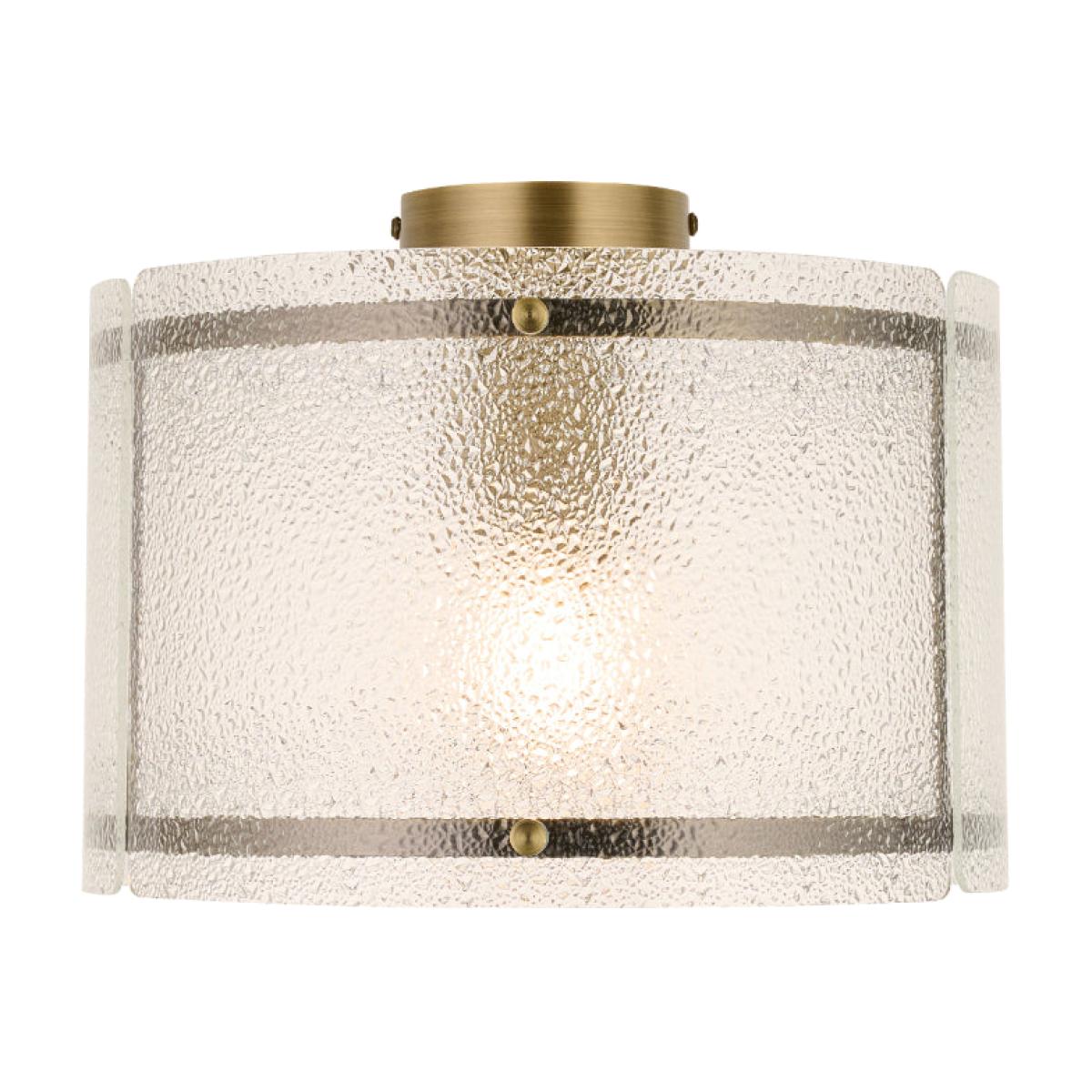 Traynor Clear And Satin Nickel Flush Ceiling Light