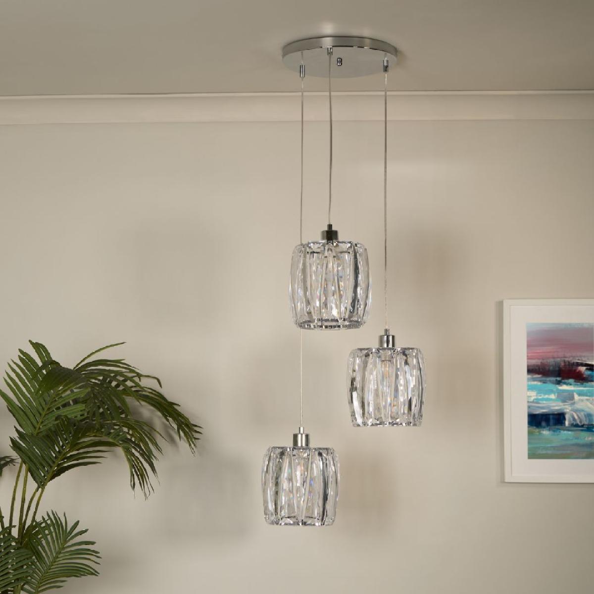 Kiara 3 Light Silver Pendant Ceiling Light – image 2