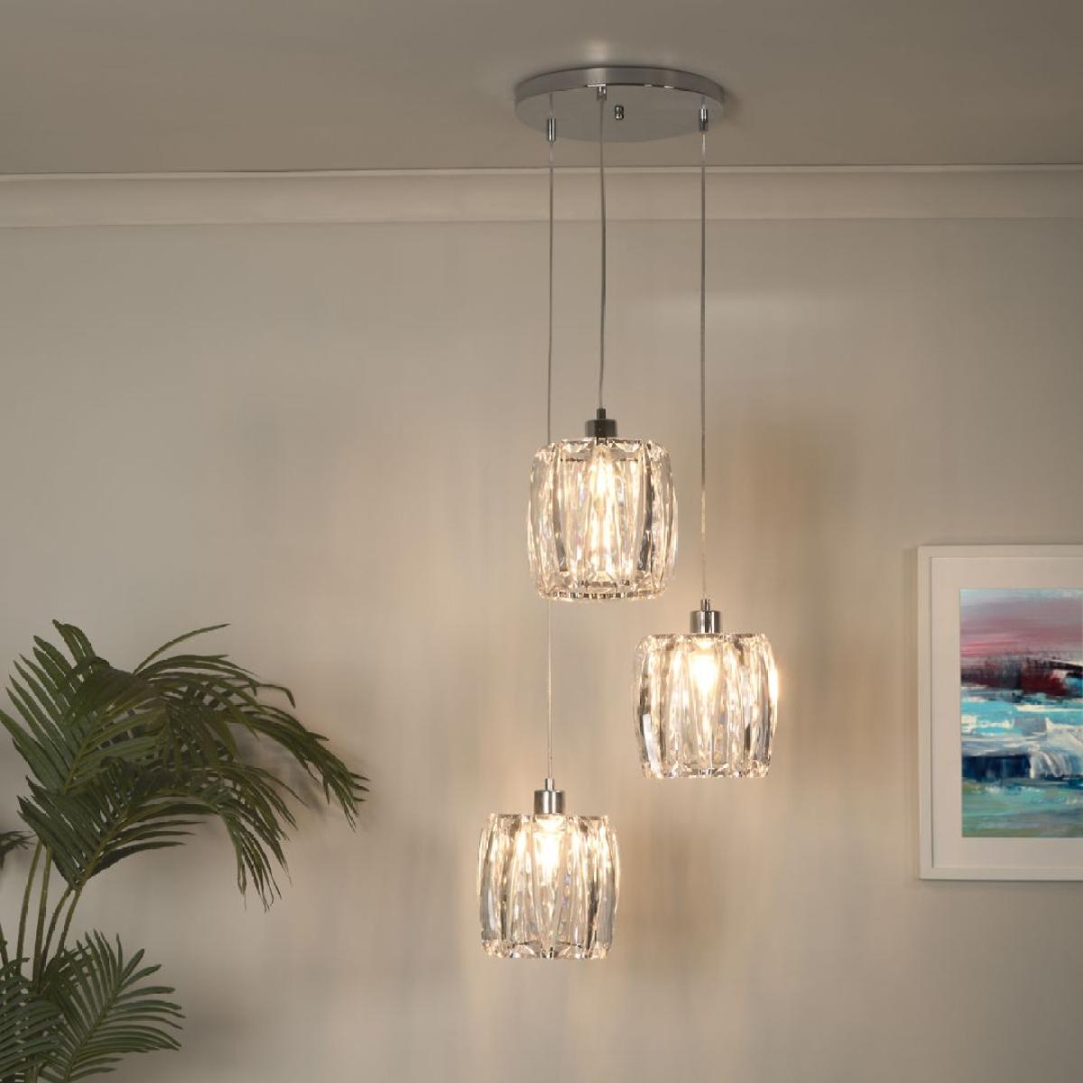 Kiara 3 Light Silver Pendant Ceiling Light – image 1