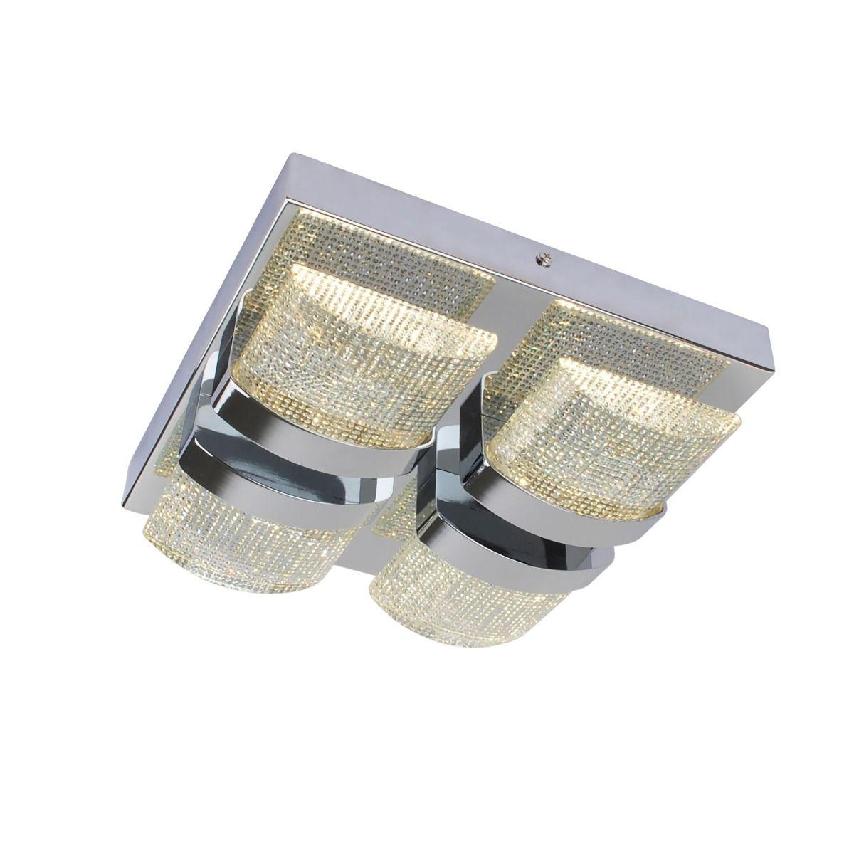 Liana LED 4 Light Panel Flush Fitting Warm White LED Polished Chrome Flush Ceiling Light – image 2