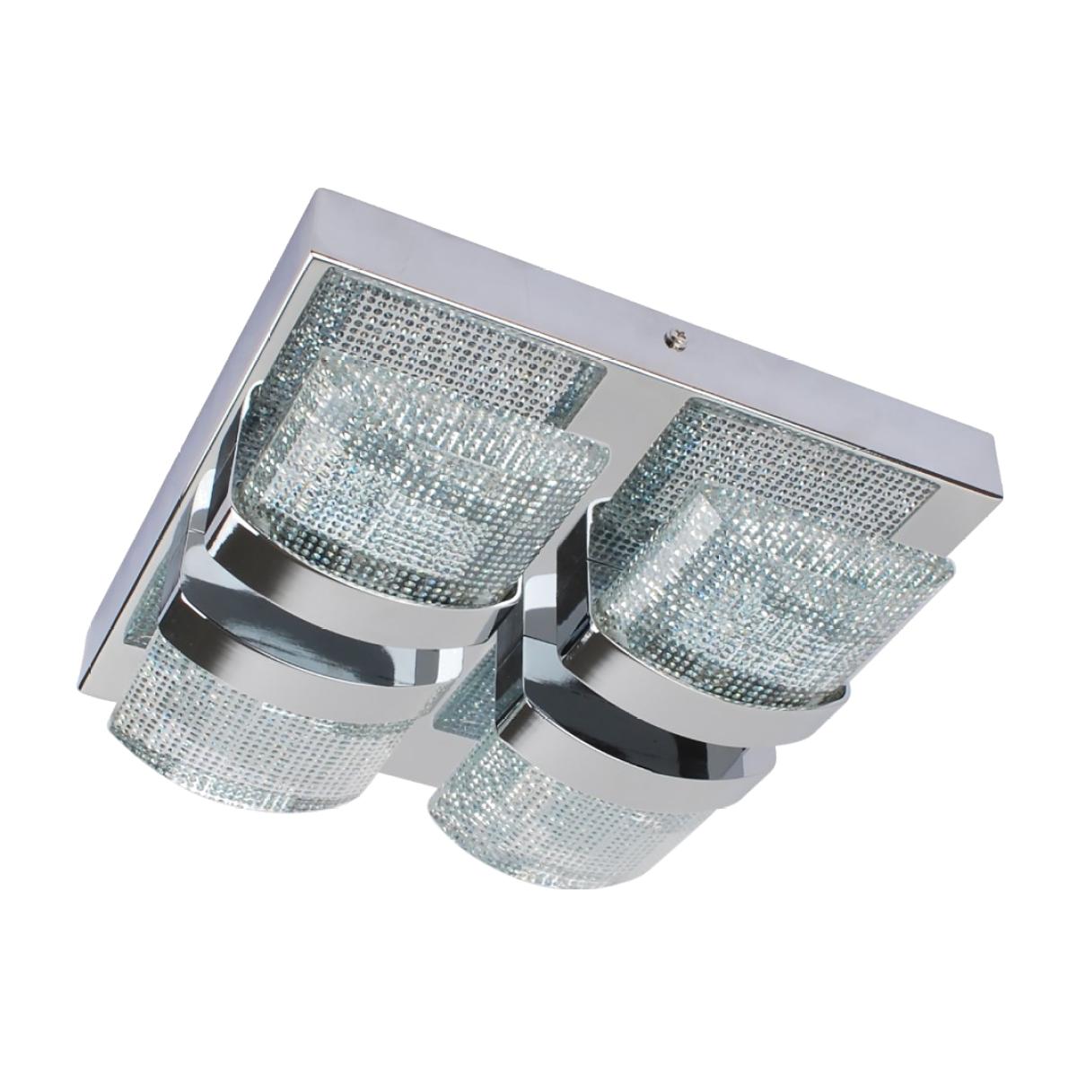 Liana LED 4 Light Panel Flush Fitting Warm White LED Polished Chrome Flush Ceiling Light – image 1