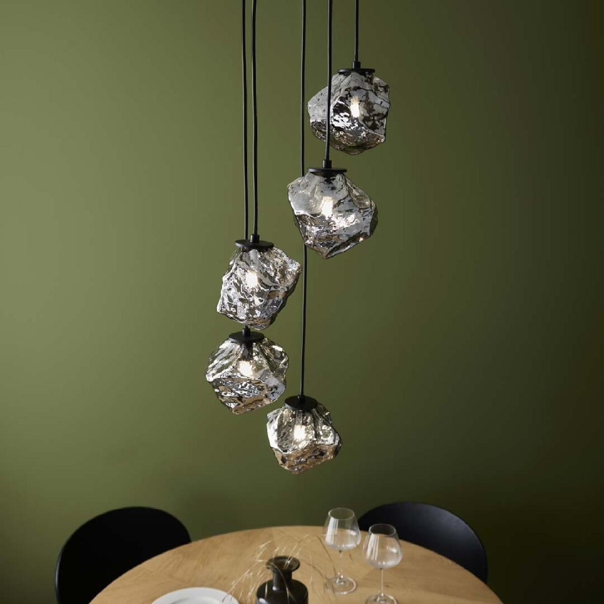 Molten 5 Light Smokey Ceiling Light Pendant – image 3