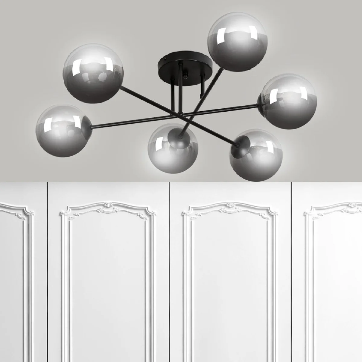 Brendi 6 Light Semi Flush Black & Graphite – image 2