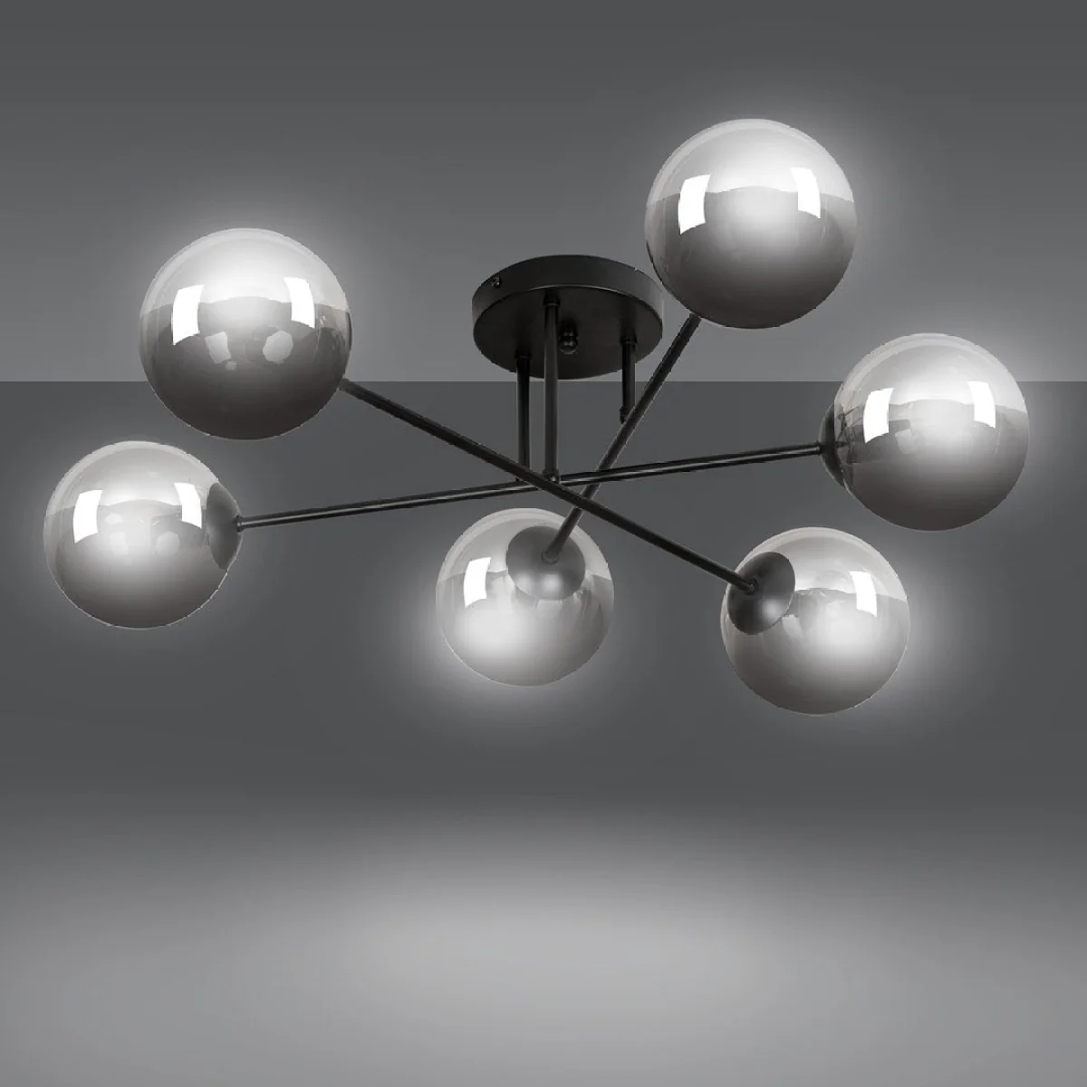 Brendi 6 Light Semi Flush Black & Graphite – image 4