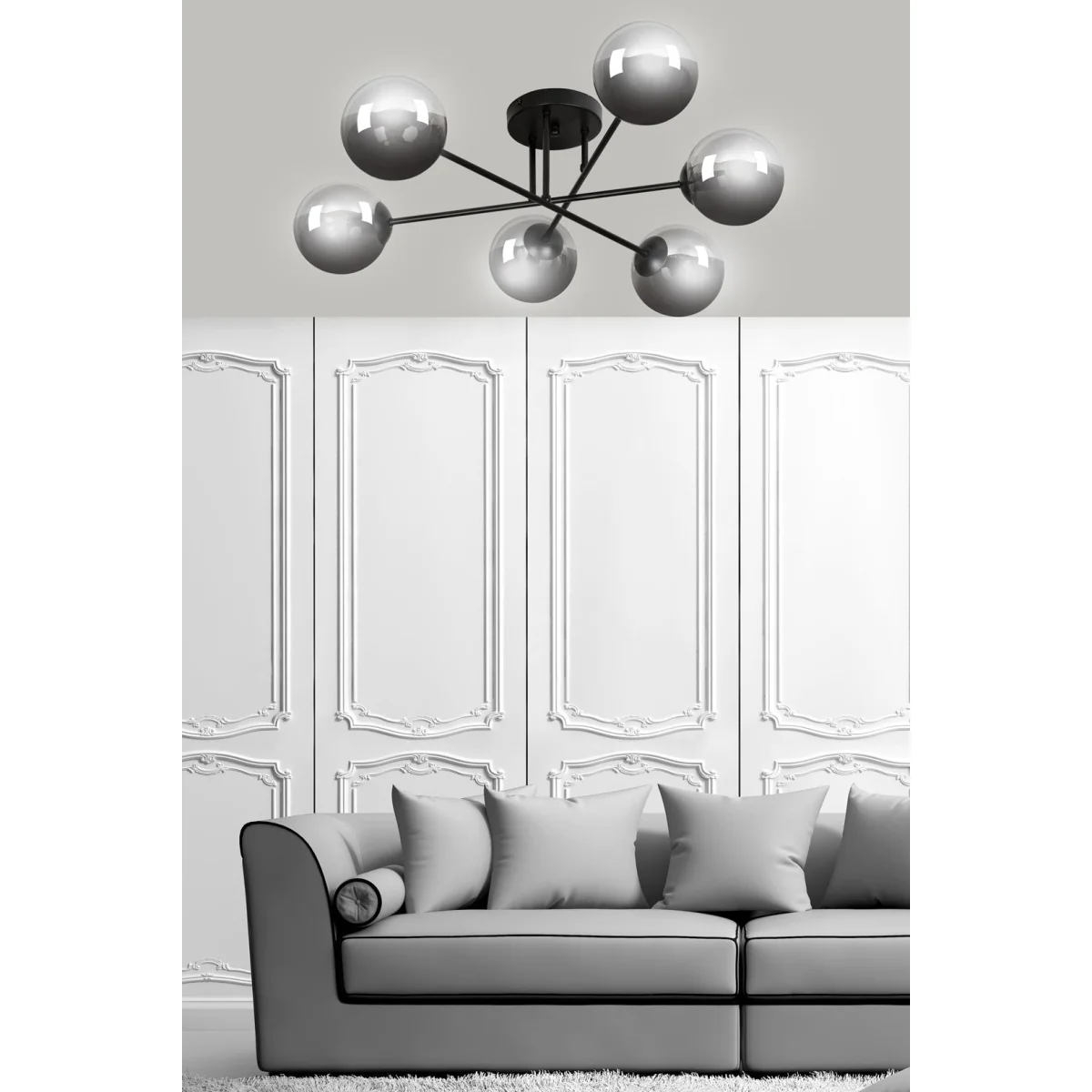 Brendi 6 Light Semi Flush Black & Graphite – image 5