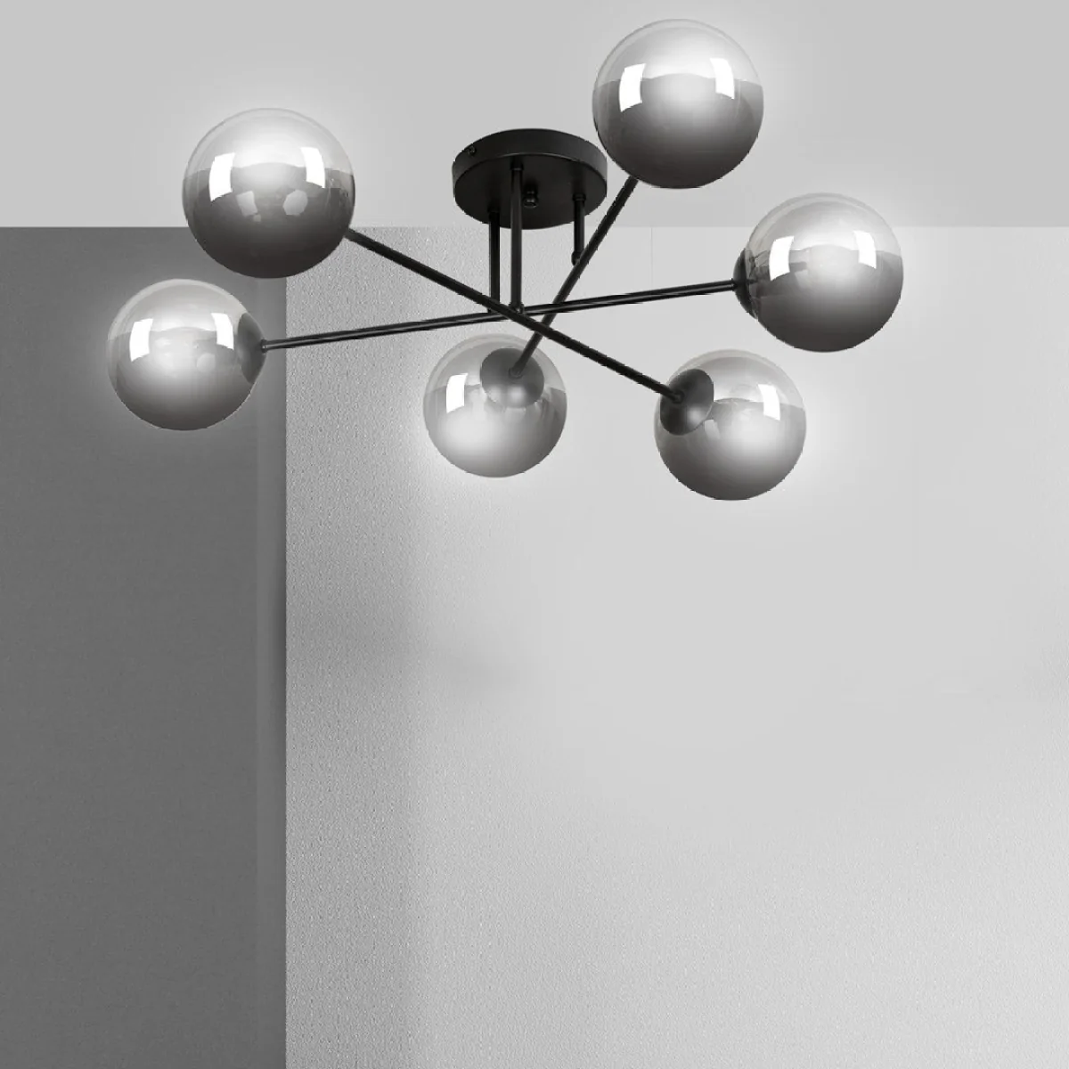 Brendi 6 Light Semi Flush Black & Graphite – image 7