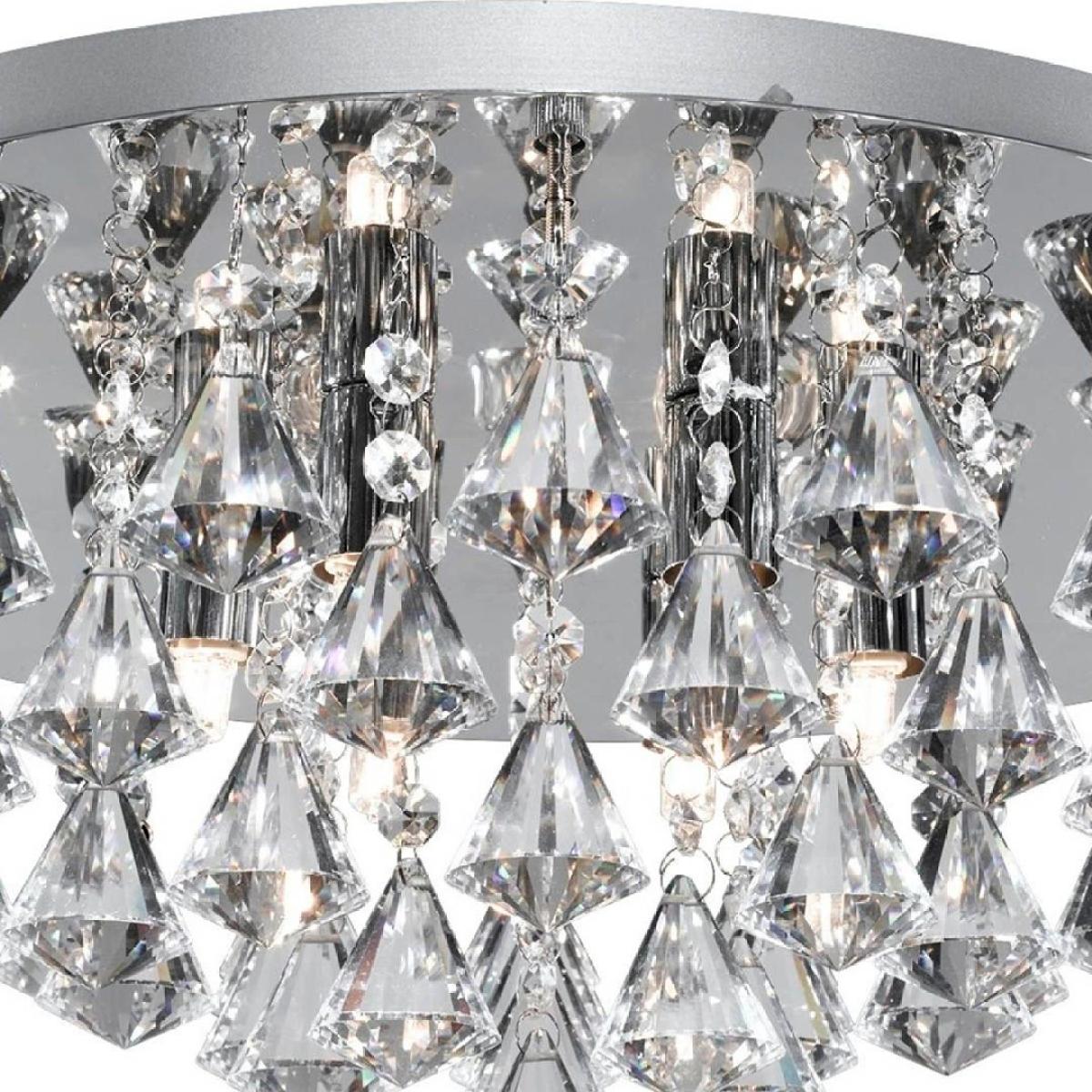 Hanna 6 Light Chrome & Crystal Flush Ceiling Light – image 3