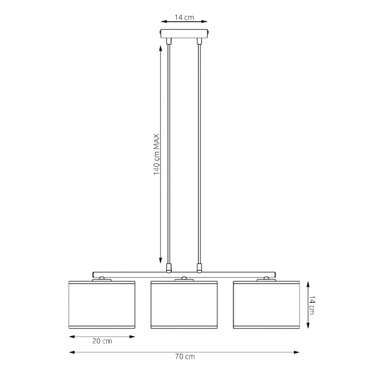 Lux 3 Light Linear Pendant Black – image 7