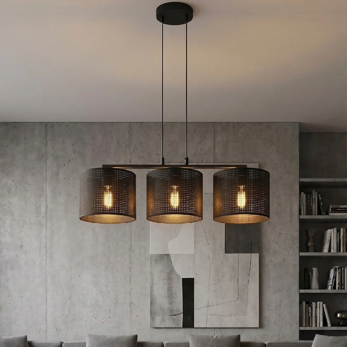 Lux 3 Light Linear Pendant Black – image 1