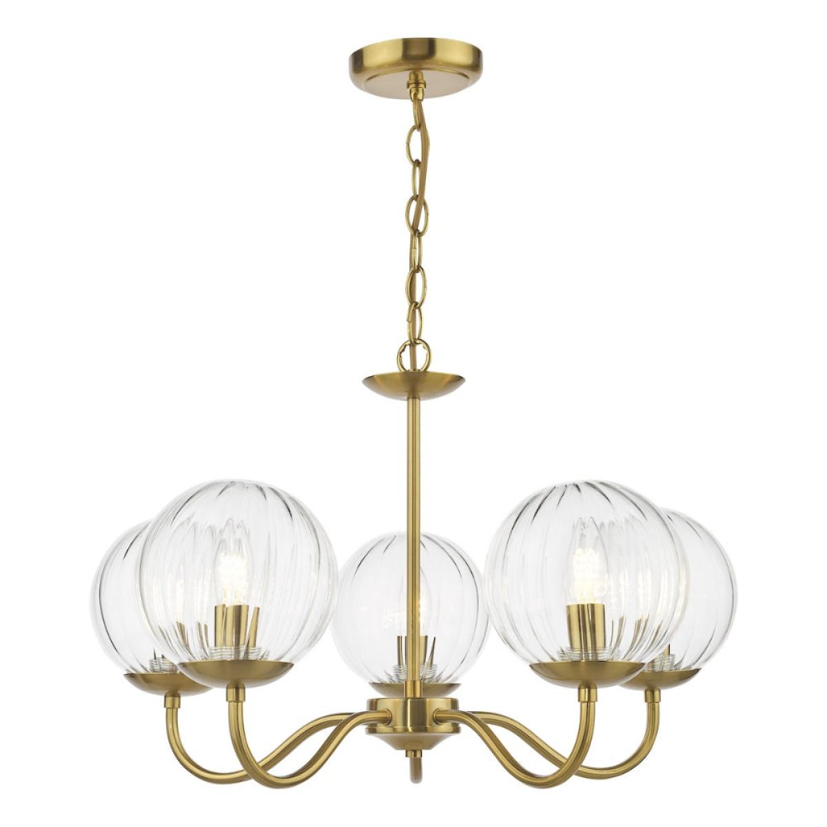 Jocelyn 5-Light Natural Brass Pendant – image 3