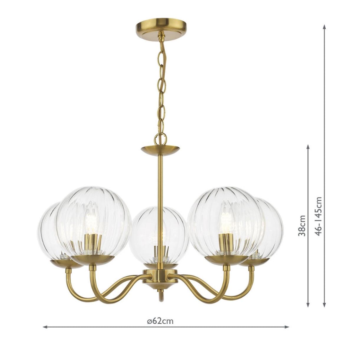 Jocelyn 5-Light Natural Brass Pendant – image 8