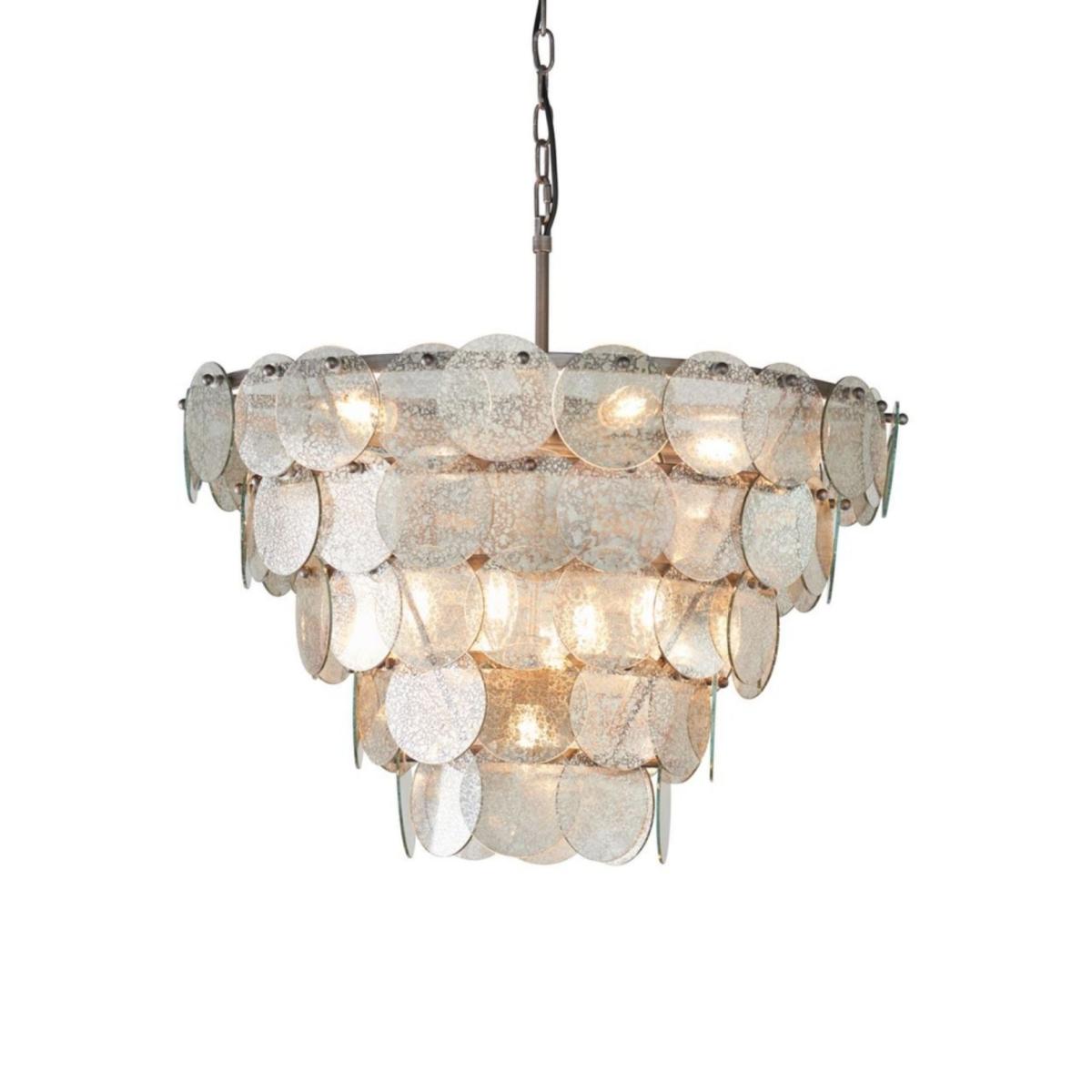 Kimana 9 Light Antique Silver Pendant Ceiling Light – image 7