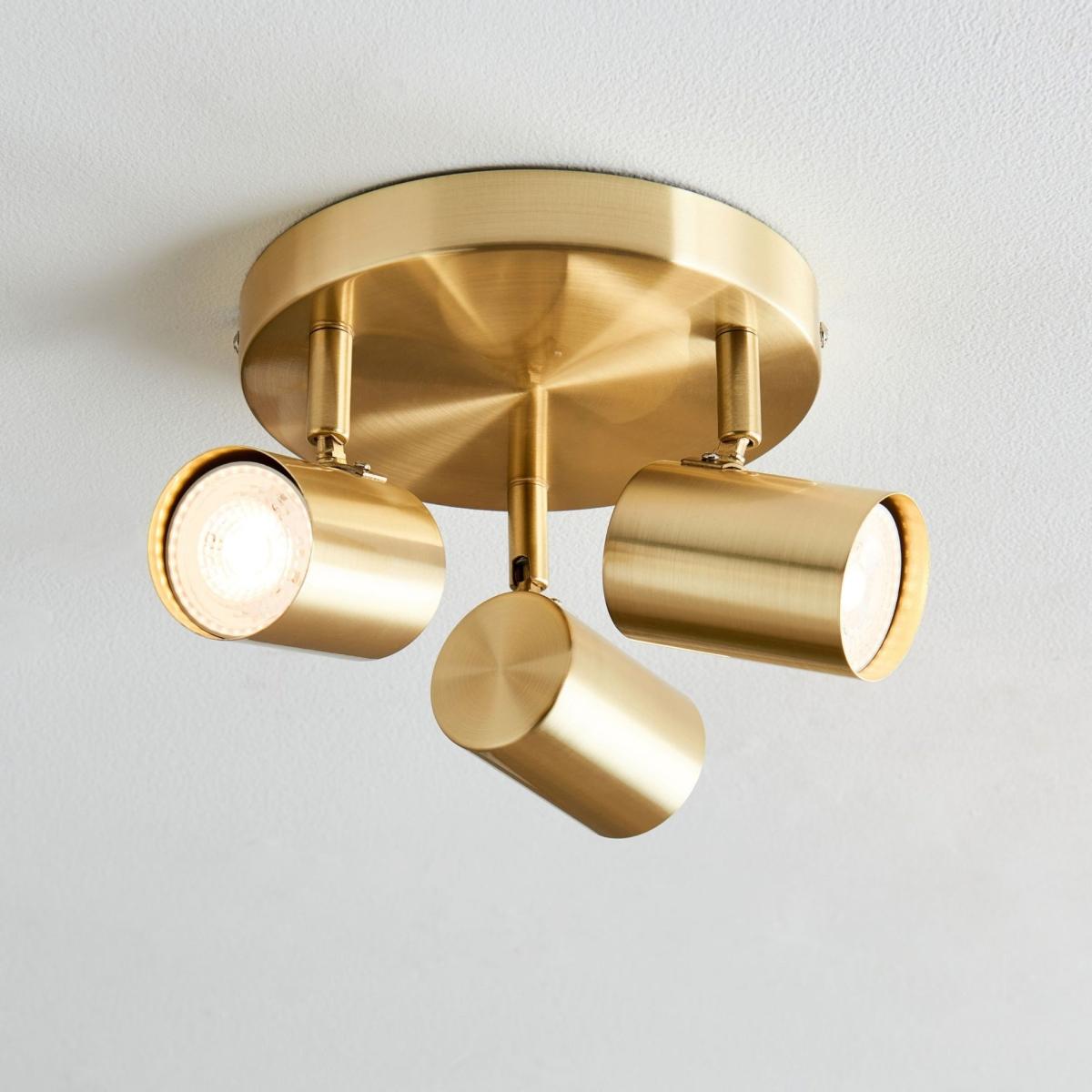 Hereford 3 Light Satin Gold Spotlight – image 2
