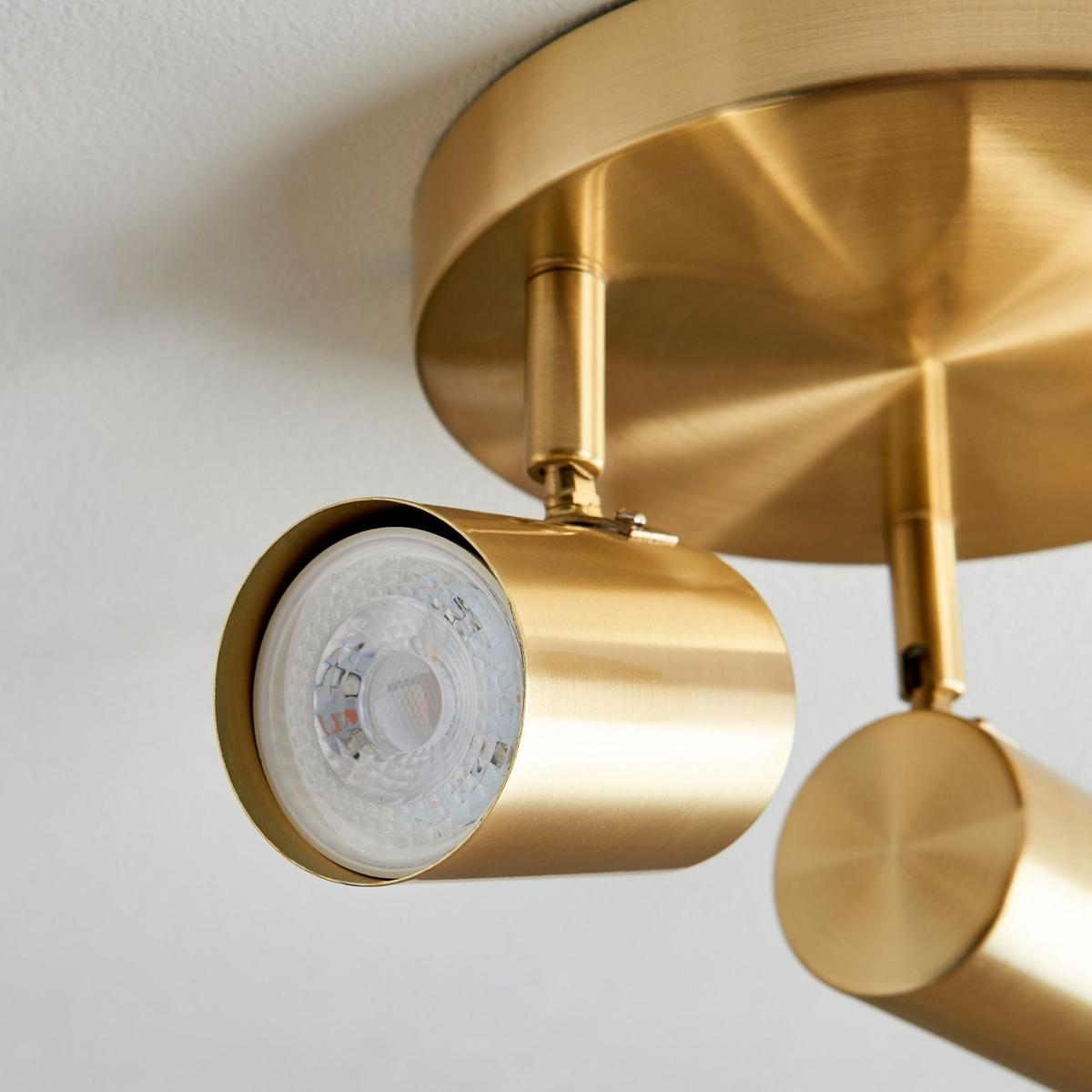 Hereford 3 Light Satin Gold Spotlight – image 3