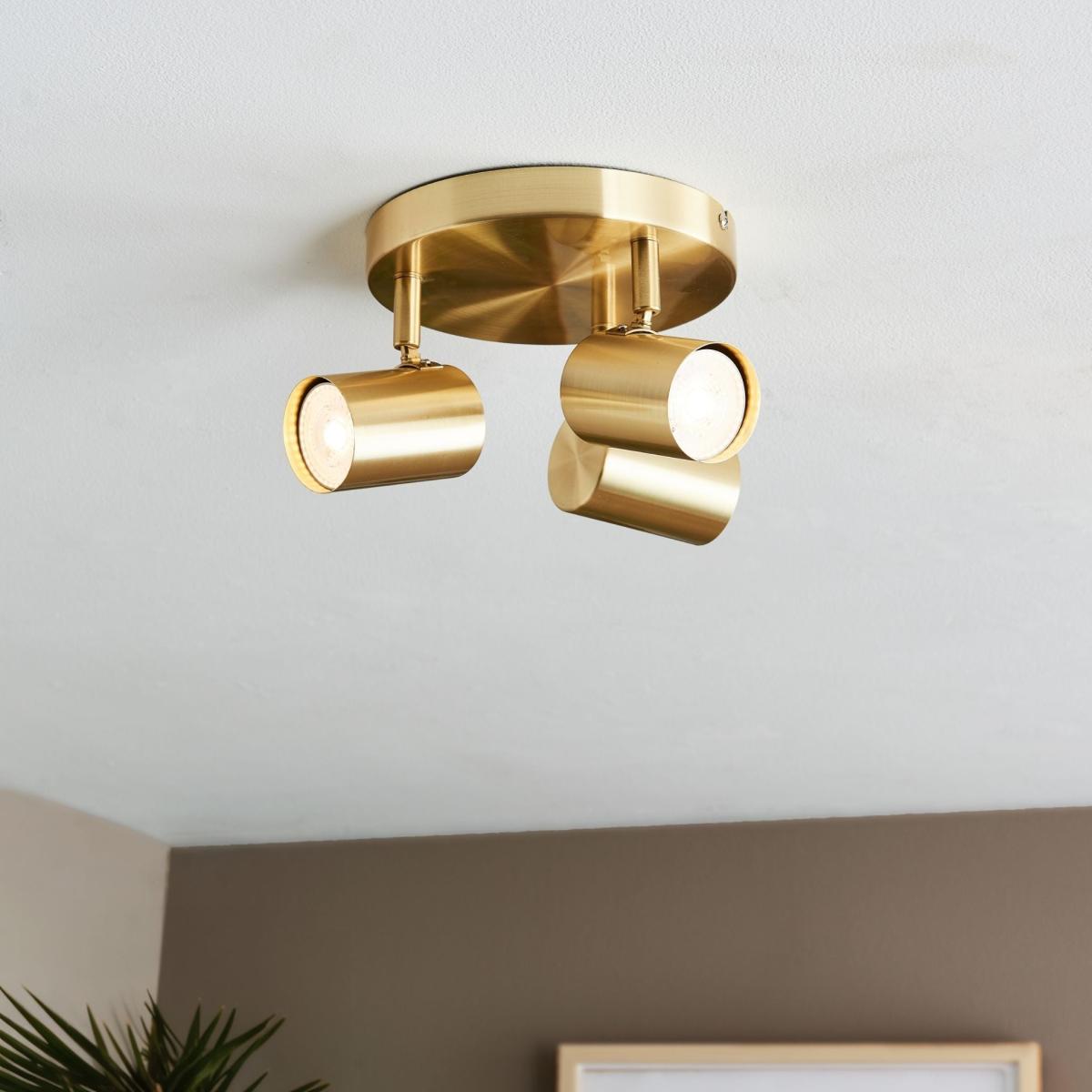 Hereford 3 Light Satin Gold Spotlight – image 1