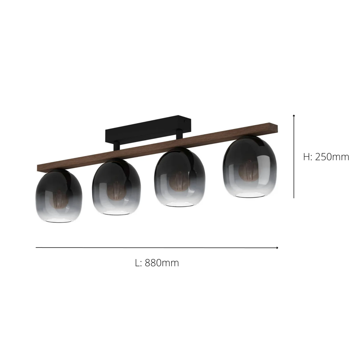 Filago 4-Light Black Flush Ceiling Light – image 4