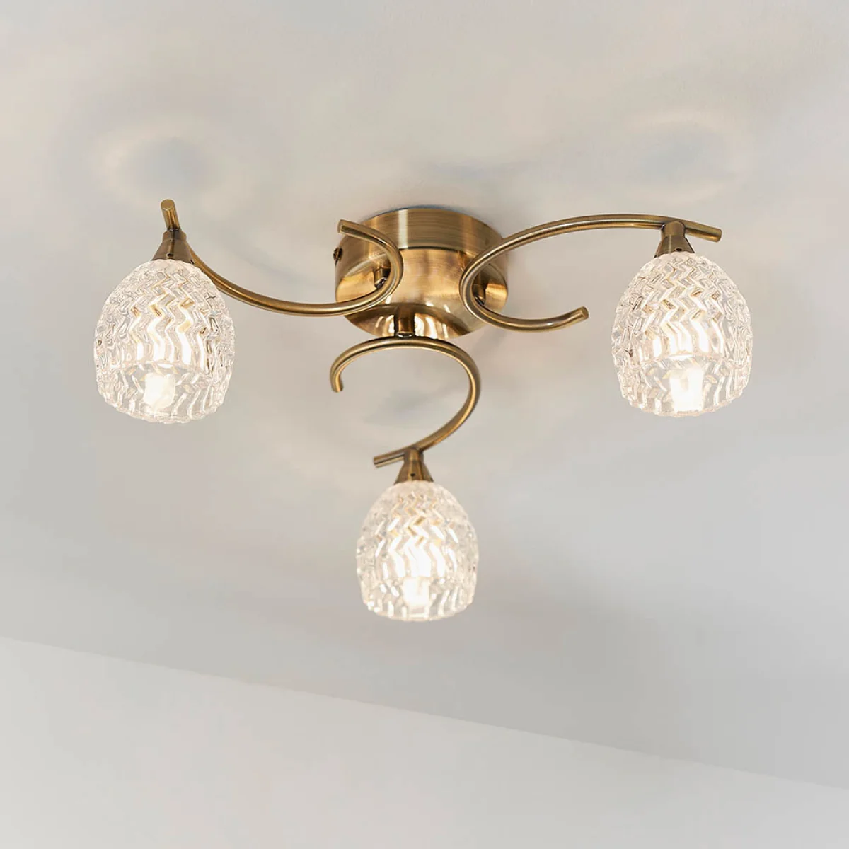Boyer 3 Light Semi Flush Antique Brass – image 2