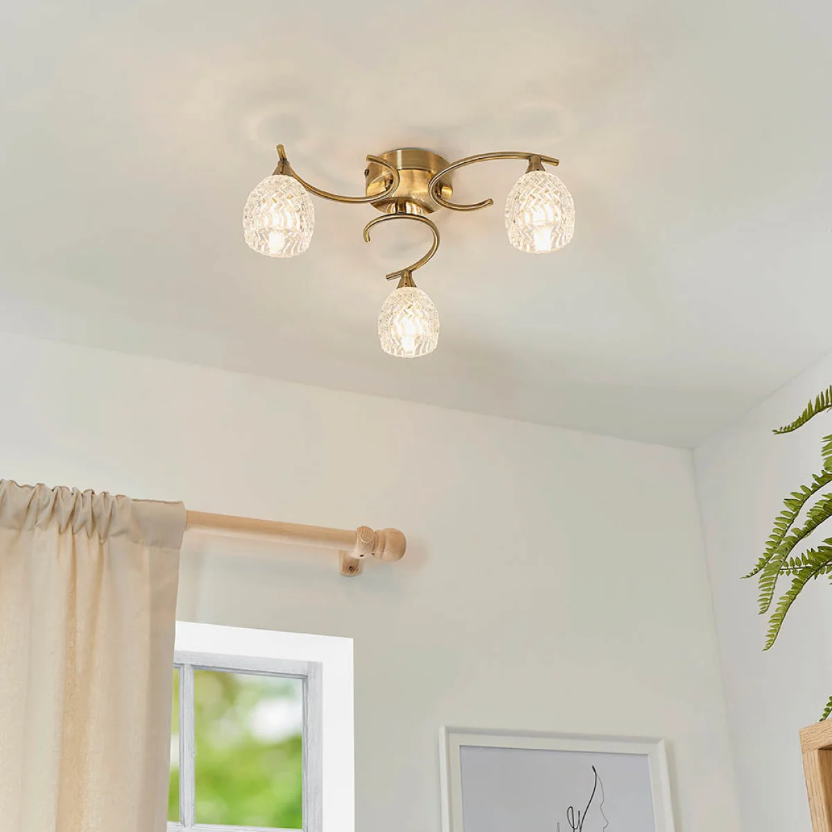 Boyer 3 Light Semi Flush Antique Brass – image 1