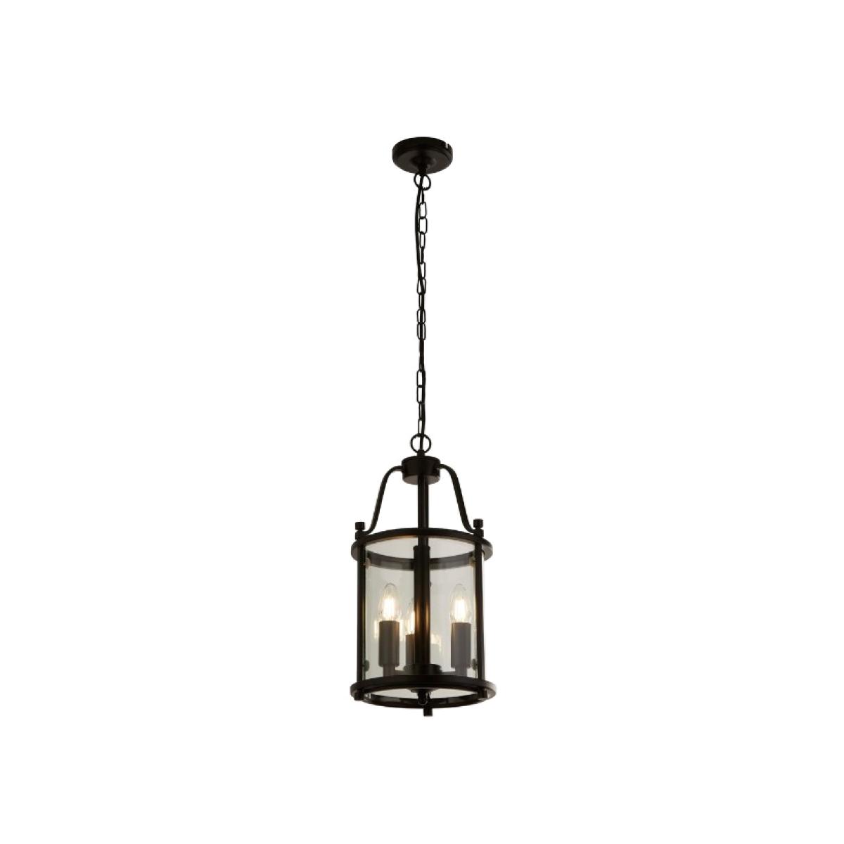 Lantern 3 Light Black Ceiling Pendant